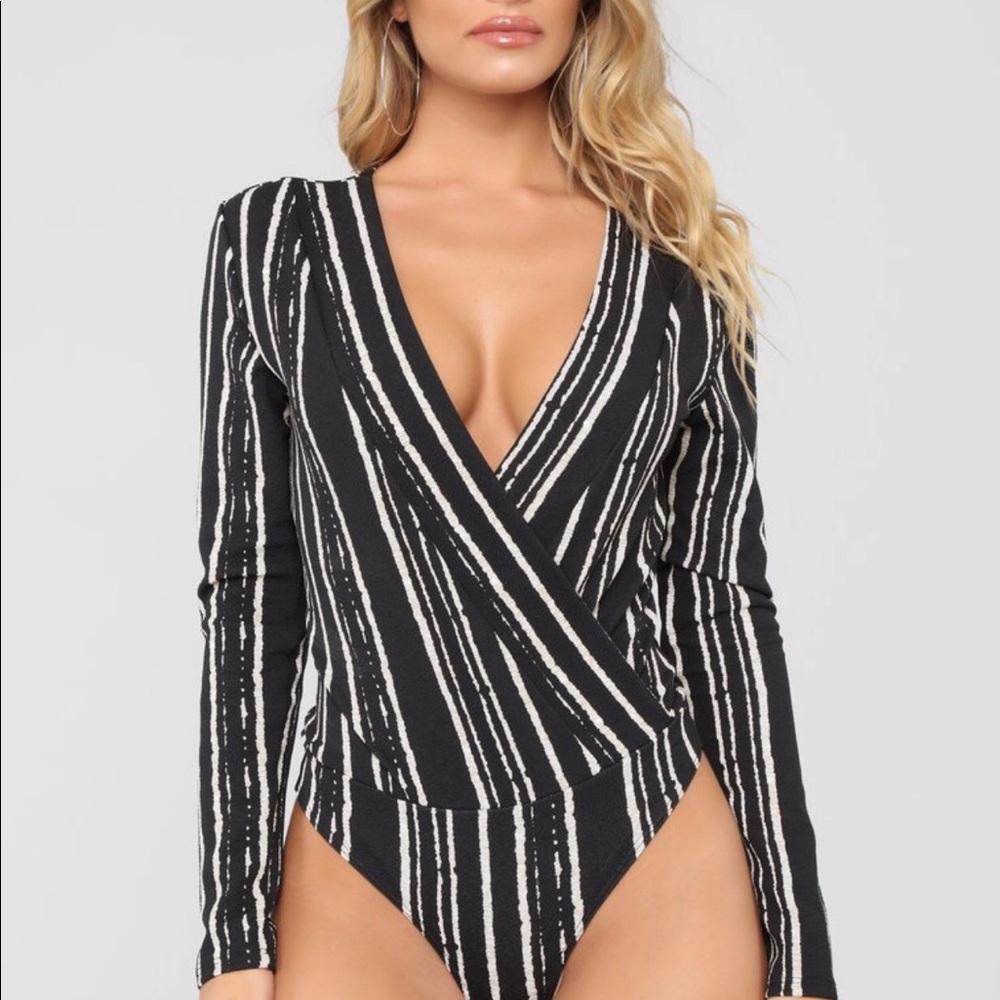 Love My Stripes Bodysuit Black/Combo